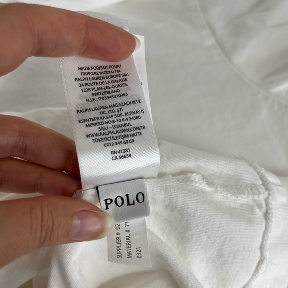 Polo by Ralph Lauren Mens Size Large White V-Neck Short Sleeve T-Shirt Navy Pony - Picture 9 of 9